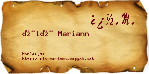 Élő Mariann névjegykártya