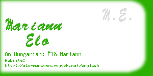 mariann elo business card